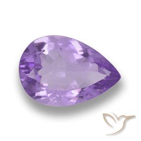 4.96 ct Violet Amethyst Stone, Natural Amethyst in Pear Facet Shape for Sale