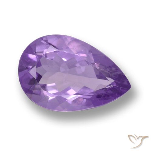 4.49ct Natural Medium Violet Amethyst, Pear Shape, VVS-VS