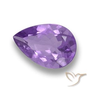 4.49 ct Violet Amethyst Stone, Natural Amethyst in Pear Facet Shape for Sale