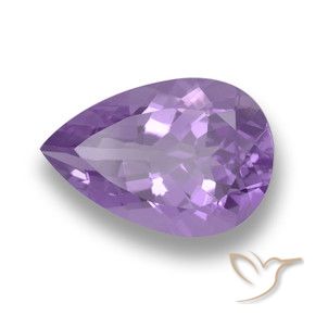 4.94 ct Violet Amethyst Stone, Natural Amethyst in Pear Facet Shape for Sale