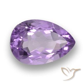 4.00 ct Violet Amethyst Stone, Natural Amethyst in Pear Facet Shape for Sale