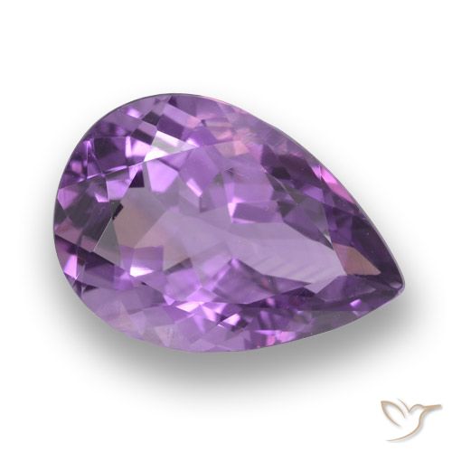 3.88ct Natural Deep Purplish Violet Amethyst, Pear Shape, VVS-VS