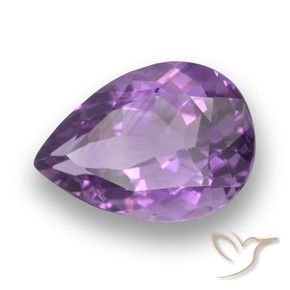 3.88 ct Violet Amethyst Stone, Natural Amethyst in Pear Facet Shape for Sale