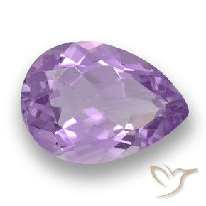 3.29 ct Violet Amethyst Stone, Natural Amethyst in Pear Facet Shape for Sale