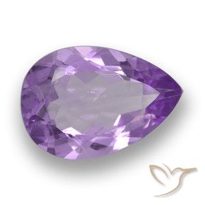 3.74 ct Violet Amethyst Stone, Natural Amethyst in Pear Facet Shape for Sale