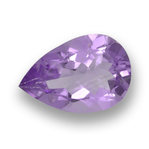 Pinkish Violet Amethyst Gem - 3ct Pear Facet (ID: 460118)