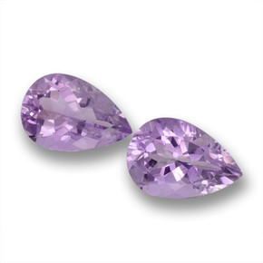 Pinkish Violet Amethyst Gem - 3.6ct Pear Facet (ID: 460251)