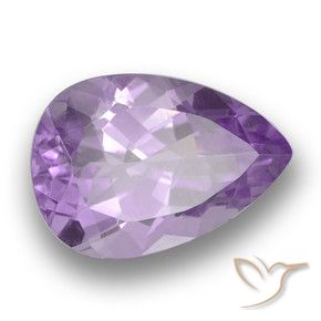 3.59 ct Violet Amethyst Stone, Natural Amethyst in Pear Facet Shape for Sale