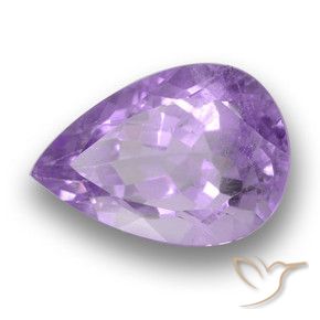 3.82 ct Violet Amethyst Stone, Natural Amethyst in Pear Facet Shape for Sale