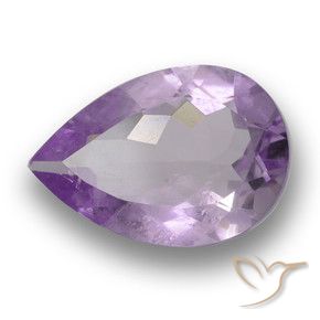 3.13 ct Violet Amethyst Stone, Natural Amethyst in Pear Facet Shape for Sale