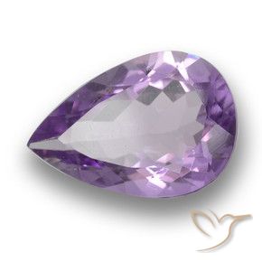 2.98 ct Violet Amethyst Stone, Natural Amethyst in Pear Facet Shape for Sale