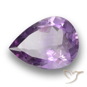 3.21 ct Violet Amethyst Stone, Natural Amethyst in Pear Facet Shape for Sale