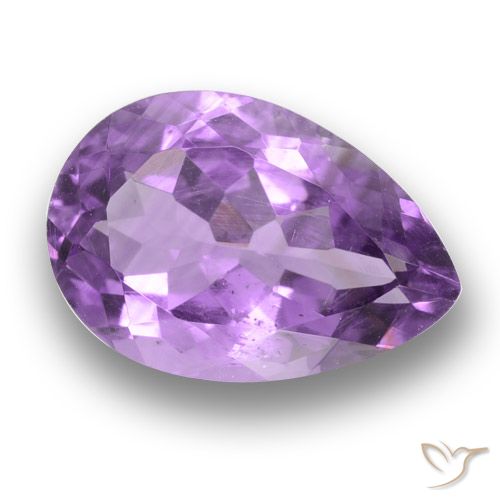3.92ct Natural Medium Violet-Pink Amethyst, Pear Shape, VS