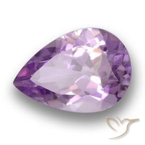 3.45 ct Violet Amethyst Stone, Natural Amethyst in Pear Facet Shape for Sale