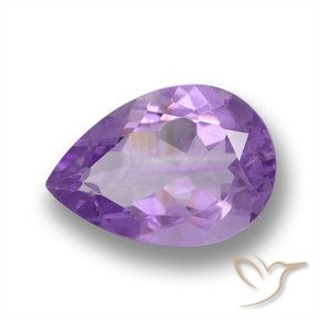 3.41 ct Violet Amethyst Stone, Natural Amethyst in Pear Facet Shape for Sale