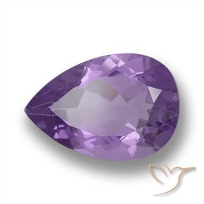 3.47 ct Violet Amethyst Stone, Natural Amethyst in Pear Facet Shape for Sale