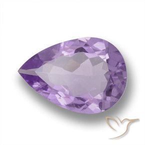 3.48 ct Violet Amethyst Stone, Natural Amethyst in Pear Facet Shape for Sale