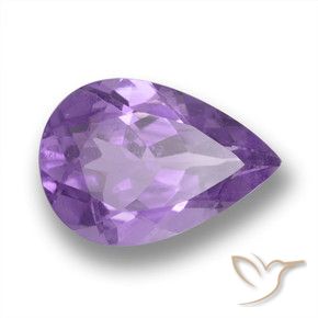 3.54 ct Violet Amethyst Stone, Natural Amethyst in Pear Facet Shape for Sale