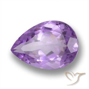 4.18 ct Violet Amethyst Stone, Natural Amethyst in Pear Facet Shape for Sale