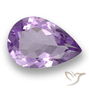 2.84 ct Violet Amethyst Stone, Natural Amethyst in Pear Facet Shape for Sale