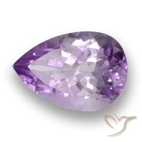 3.46 ct Violet Amethyst Stone, Natural Amethyst in Pear Facet Shape for Sale
