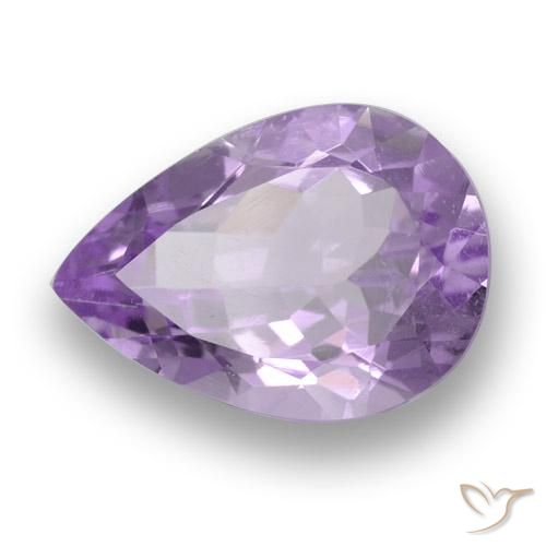 3.38 ct Violet Amethyst Stone, Natural Amethyst in Pear Facet Shape for Sale