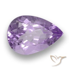 3.52 ct Violet Amethyst Stone, Natural Amethyst in Pear Facet Shape for Sale