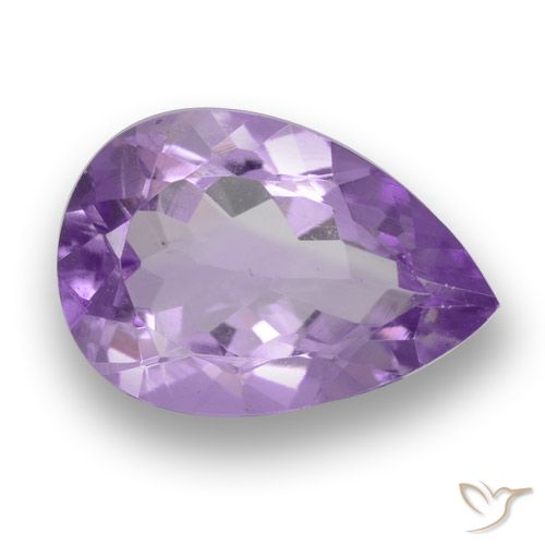 3.14ct Natural Medium Violet Amethyst, Pear Shape, VS