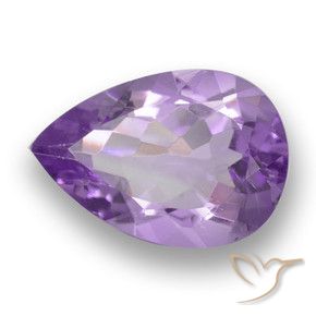 3.14 ct Violet Amethyst Stone, Natural Amethyst in Pear Facet Shape for Sale