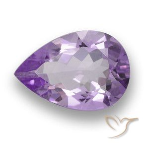 2.88 ct Violet Amethyst Stone, Natural Amethyst in Pear Facet Shape for Sale