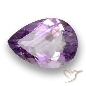 3.91 ct Violet Amethyst Stone, Natural Amethyst in Pear Facet Shape for Sale