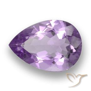 3.12 ct Violet Amethyst Stone, Natural Amethyst in Pear Facet Shape for Sale
