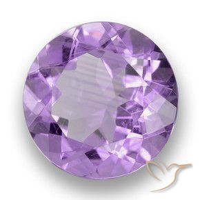 3.41 ct Violet Amethyst Stone, Natural Amethyst in Round Facet Shape for Sale