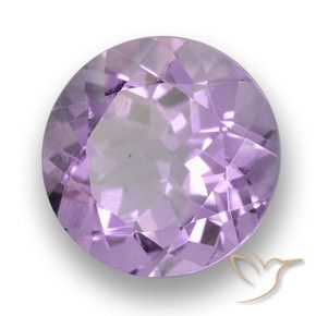 3.23 ct Violet Amethyst Stone, Natural Amethyst in Round Facet Shape for Sale