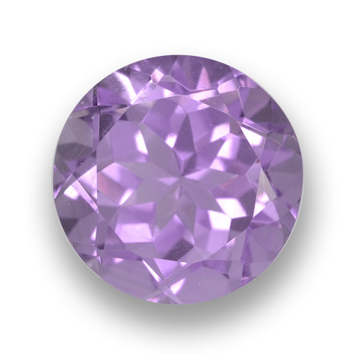 Розовато-фиолетовый Аметист Камень - 3.4ct Круглая Фасетная Огранка (ID: 460935)