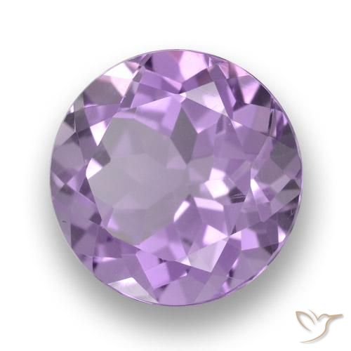 3.47 ct Violet Amethyst Stone, Natural Amethyst in Round Facet Shape for Sale