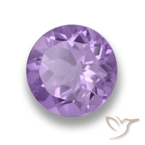 3.49 ct Violet Amethyst Stone, Natural Amethyst in Round Facet Shape for Sale