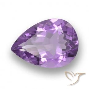 4.54 ct Violet Amethyst Stone, Natural Amethyst in Pear Facet Shape for Sale