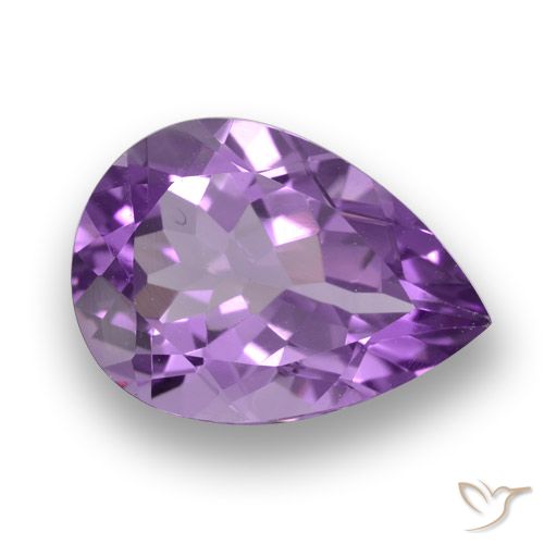 4.64ct Natural Medium-Dark Violet Amethyst, Pear Shape, VVS