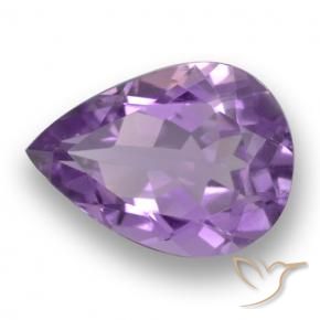 4.40 ct Violet Amethyst Stone, Natural Amethyst in Pear Facet Shape for Sale