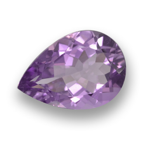 ミディアムバイオレット アメジスト 宝石 - 4.2ct ペアーファセット (ID: 462958)