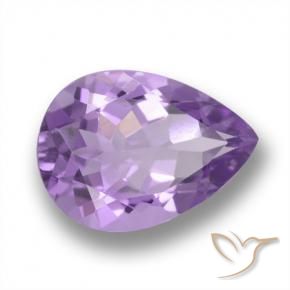 4.43 ct Violet Amethyst Stone, Natural Amethyst in Pear Facet Shape for Sale