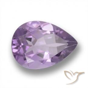 4.35 ct Violet Amethyst Stone, Natural Amethyst in Pear Facet Shape for Sale