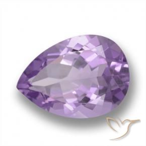 4.84 ct Violet Amethyst Stone, Natural Amethyst in Pear Facet Shape for Sale