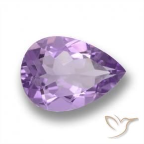 4.07 ct Violet Amethyst Stone, Natural Amethyst in Pear Facet Shape for Sale