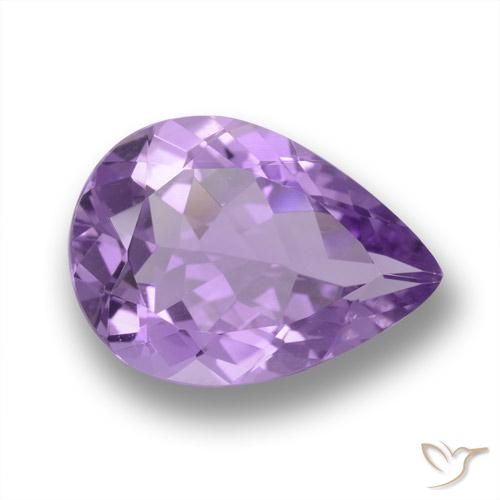 4.18ct Natural Medium Violet Amethyst, Pear Shape, VVS
