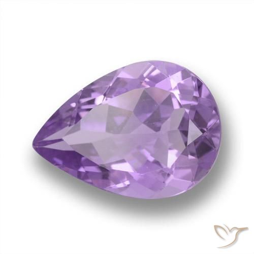 4.18 ct Violet Amethyst Stone, Natural Amethyst in Pear Facet Shape for Sale