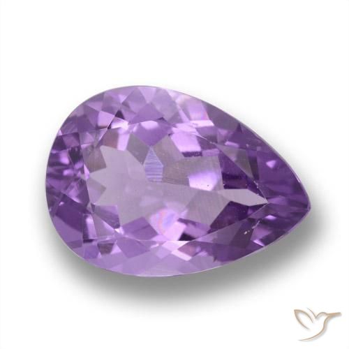 4.87ct Natural Medium Violet Amethyst, Pear Shape, VVS