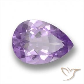 4.69 ct Violet Amethyst Stone, Natural Amethyst in Pear Facet Shape for Sale