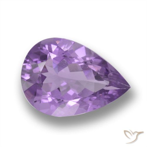 4.33ct Natural Medium Violet Amethyst, Pear Shape, VVS